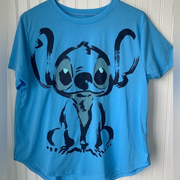 Disney “Stitch” (XL-15/17) Baby Blue (NWOT)T-Shirt w/round Neckline &Curved Hem - Picture 2 of 4